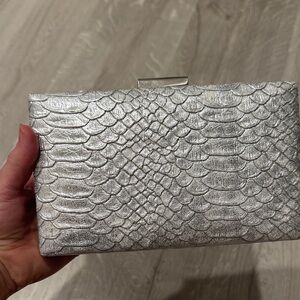 Silver Textured Clutch